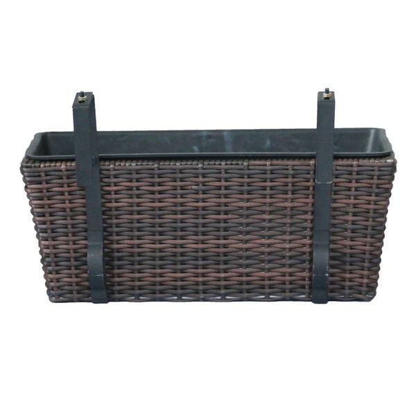 Brown Wicker Balcony Planter